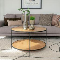 Vita Round Coffee Table - Natural Wood - thumbnail 1