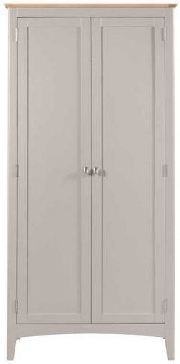 Lowell Grey and Oak Double Wardrobe, All Hanging with 2 Doors