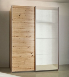 Rauch Subito 136cm Artisan Oak 2 Door Mirror Sliding Wardrobe - thumbnail 1