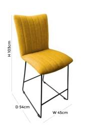Aura Fabric Bar Stool (Sold in Pairs) - Comes in Saffron, Mineral Blue & Shadow Grey Options - thumbnail 2