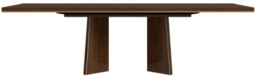 Modern Eva Walnut Italian 6-10 Seater Extending Dining Table with Gold Trim - thumbnail 1