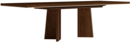 Modern Eva Walnut Italian 6-10 Seater Extending Dining Table with Gold Trim - thumbnail 2