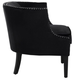 Larissa  Black Velvet Fabric Studded Accent Chair - thumbnail 3