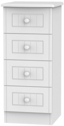 Warwick White 4 Drawer Narrow Chest