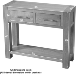 Milano Oak Large Console Table - thumbnail 2