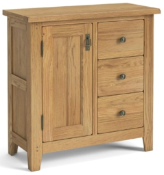 Burford Oak 85cm Small 1 Door Sideboard - thumbnail 2