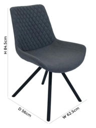 Sigma Shadow Grey Fabric Dining Chair (Sold in Pairs) - thumbnail 3