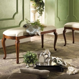 Camel Torriani Walnut Italian Padded Bench - thumbnail 1