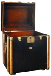 Authentic Models Stateroom Black Trunk End Table