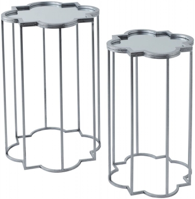 Hill Interiors Quarter Foil Mirrored Side Table (Set of 2)