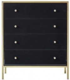 Fenwick Black Metal Small 4 Drawer Chest