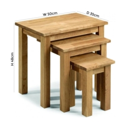 Coxmoor Oiled Oak Nest of 3 Tables - thumbnail 3