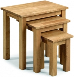 Coxmoor Oiled Oak Nest of 3 Tables - thumbnail 1