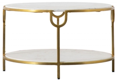 Weston White Marble and Gold Coffee Table - image 1