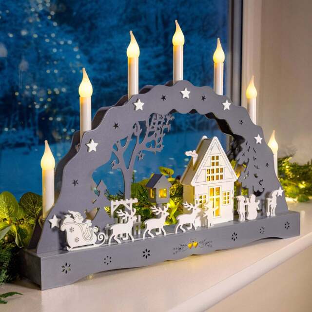 Grey Christmas Village Candle Arch - Christow - image 1