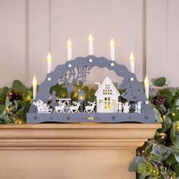 Grey Christmas Village Candle Arch - Christow - thumbnail 4