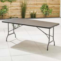 6ft Rattan Effect Garden Table - Christow - thumbnail 2