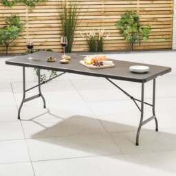 6ft Rattan Effect Garden Table - Christow - thumbnail 1