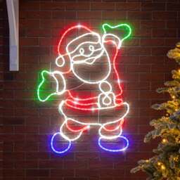 Happy Santa Christmas Rope Light - Christow - thumbnail 2