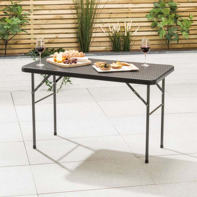 4ft Rattan Effect Garden Table - Christow - image 1