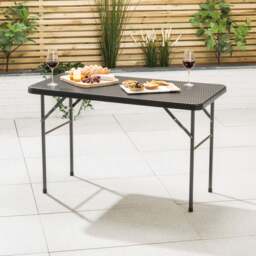4ft Rattan Effect Garden Table - Christow - thumbnail 1