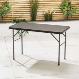 4ft Rattan Effect Garden Table - Christow - thumbnail 2