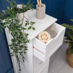 Clovelly White Bathroom Drawer Unit - Christow - thumbnail 3
