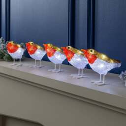 Acrylic Robin Lights – Set of 5 - Christow - thumbnail 4