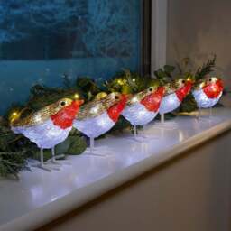 Acrylic Robin Lights – Set of 5 - Christow - thumbnail 2