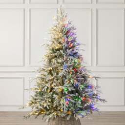 Pre-Lit Flocked Verbier Fir Christmas Tree - Christow - thumbnail 1