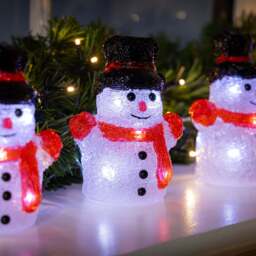 Acrylic Snowman Lights – Set of 5 - Christow - thumbnail 4