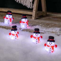 Acrylic Snowman Lights – Set of 5 - Christow - thumbnail 3