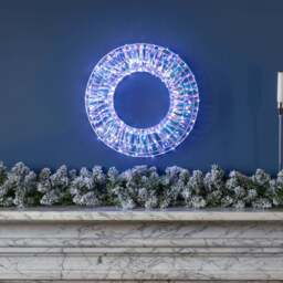 Iridescent White LED Wreath - Christow