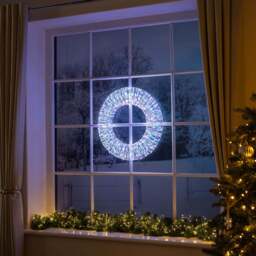 Iridescent White LED Wreath - Christow - thumbnail 2