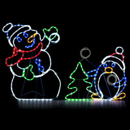 Snowman & Penguin Christmas Rope Light - Christow - thumbnail 2