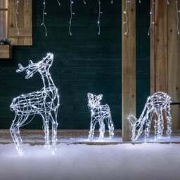 Light Up White Wire Reindeer Family - Christow - thumbnail 2