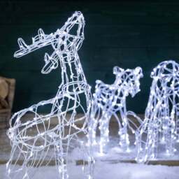 Light Up White Wire Reindeer Family - Christow - thumbnail 3