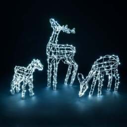 Light Up White Wire Reindeer Family - Christow - thumbnail 4