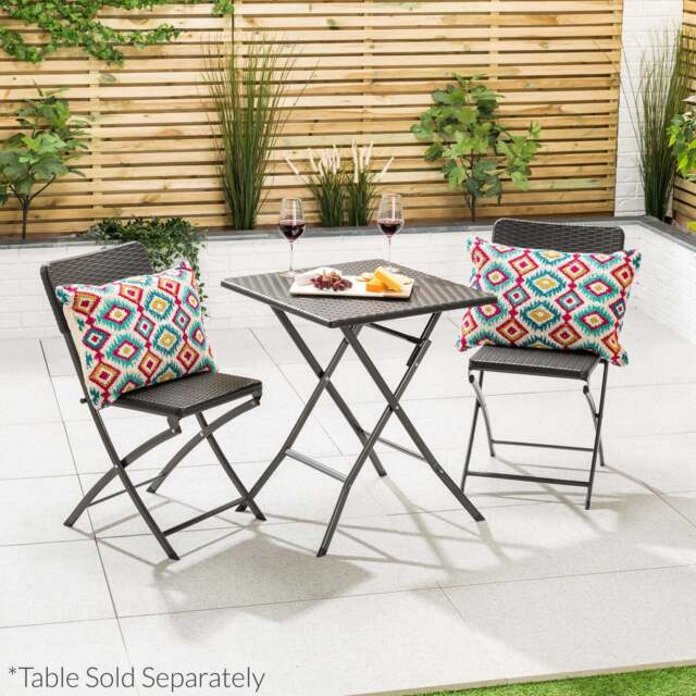 Rattan Effect Folding Garden Chairs – 2 Pack - Christow - image 1