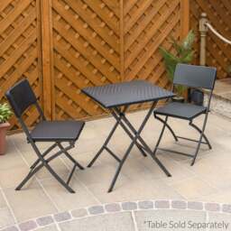 Rattan Effect Folding Garden Chairs – 2 Pack - Christow - thumbnail 2