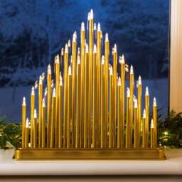 33 Light Gold Christmas Candle Bridge Tower - Christow
