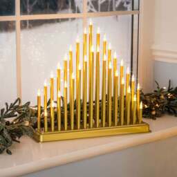 33 Light Gold Christmas Candle Bridge Tower - Christow - thumbnail 2