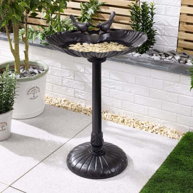 Weightable Clamshell Resin Bird Bath - Christow - image 1