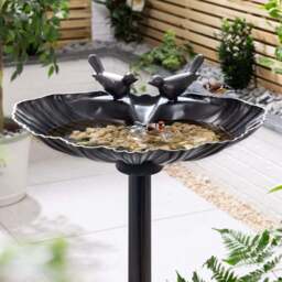 Weightable Clamshell Resin Bird Bath - Christow - thumbnail 2
