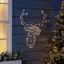 Light Up White Wire Stag Head - Christow - thumbnail 4