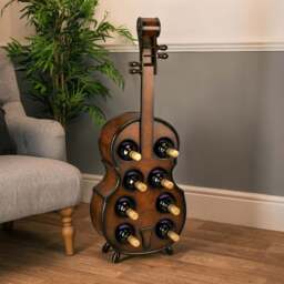 Wooden Cello Wine Rack – 8 Bottle Capacity - Christow