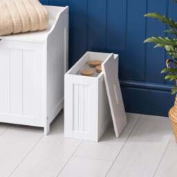 Clovelly White Bathroom Tidy Box - Christow - thumbnail 2
