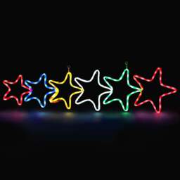 6 Star LED Rope Light Decoration - Christow - thumbnail 3