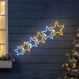 6 Star LED Rope Light Decoration - Christow - thumbnail 1