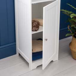 Clovelly White Tallboy Bathroom Cabinet - Christow - thumbnail 3